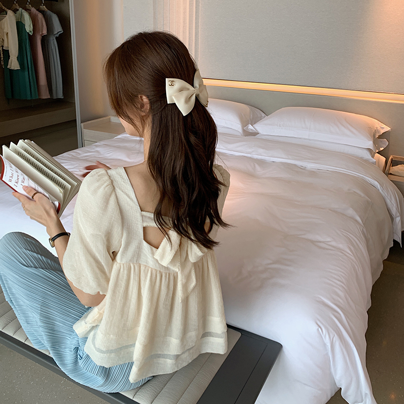 Milk Fragrant Rice White ShirtBingDaily 【 6.28 / AM10 : 00 New products 10% off 】 Diary of Haijie ~ Small shirt Casual pants Two piece set