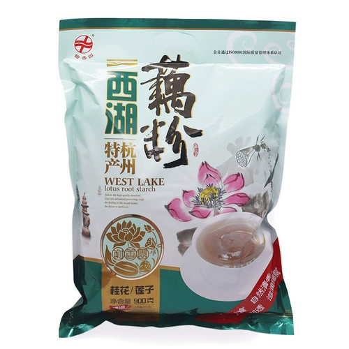Сладкий Xiangyuan West Lake Fan Fan Hangzhou Specialty Osmanthus Lotus Seeding Nutrition Breakforge Breakgrough Lotus Powder 900G