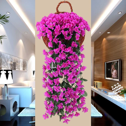 Симуляция фиолетовая локальная локальная винограда винограда висящая висящая орхидея пластиковая цветочная винограда Декоративная цветочная гостиная шелковая виноградная лоза
