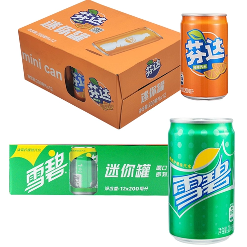 Cocoa Coca -coca -cola Small Tiber Zero Coca -cola Sprite Carderated Drink 200 мл*24 банок по всей стране Бесплатная доставка