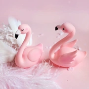 Ins dễ thương flamingo mềm dễ thương vĩnh cửu hoa fondant baking trang trí bánh trang trí