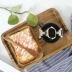 Nhật bản zebra khay gỗ hình chữ nhật bánh mì tấm bánh pizza hộ gia đình tách trà cốc nước cà phê bánh rắn tấm gỗ