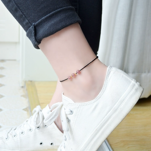 Браслет на ногу, плетеный сексуальный ретро браслет из красной нити ручной работы, в корейском стиле, простой и элегантный дизайн