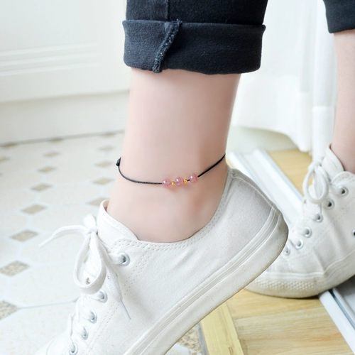 Браслет на ногу, плетеный сексуальный ретро браслет из красной нити ручной работы, в корейском стиле, простой и элегантный дизайн