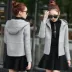 Mùa thu và mùa đông áo khoác len ngắn cơ thể nữ giảm béo phiên bản mới của Hàn Quốc áo khoác len dày trùm đầu hoang dã áo khoác cardigan nữ Áo khoác ngắn