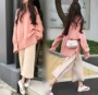 Phụ nữ mang bầu mùa thu đông phù hợp với người mẫu thời trang 2018 phiên bản Hàn Quốc mới của mẹ mặc áo len dệt kim mang thai hai bộ dam bau dep