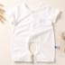 Bé onesies sợi tre tay áo ngắn mở sơ sinh quần áo trẻ em mùa hè phần mỏng quần áo 3-6 tháng 4 siêu mỏng