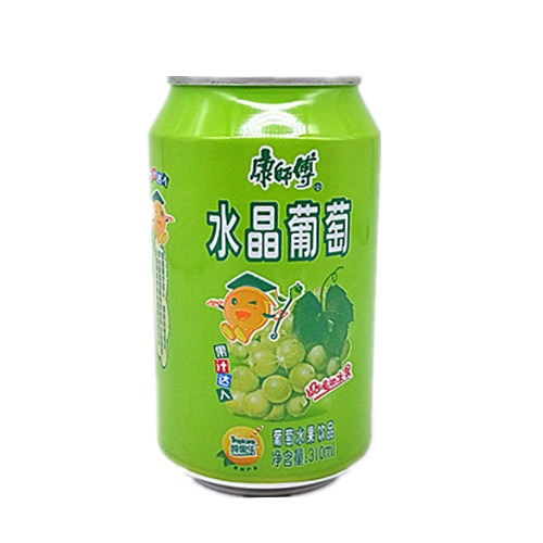 康師傅水晶葡萄水果果汁飲料聽裝罐裝310ml 整箱24罐全國多省包郵