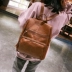 2017 mới thời trang retro ba lô nữ đơn giản xu hướng hoang dã pu mềm da công suất lớn ba lô campus bag balo du lịch nam Ba lô