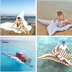 Người lớn lướt siêu vòng bơi nữ dễ thương hoạt hình bướm bơm hơi thoát nước nổi giường thiên thần gắn kết phao đỡ cổ cho bé Cao su nổi