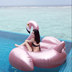 Bên bờ biển bơm hơi nổi vàng hồng flamingo bơi vòng bể bơi người lớn nổi nước gắn kết ngọn lửa chim nổi hàng phao bơi chống lật cho be Cao su nổi
