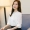 Xuân-Hè 2018 phiên bản Hàn Quốc mới của áo sơ mi rộng đáy rộng có cổ rộng sơ mi nữ cổ áo sơ mi voan dài tay hoang dã quần túi hộp nữ