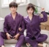 Cặp đôi đồ ngủ mùa hè Hàn Quốc băng lụa nữ mùa hè dài tay mùa xuân và mùa thu Set nam Thin Home mùa hè các kiểu đồ bộ mặc ở nhà đẹp Cặp đôi