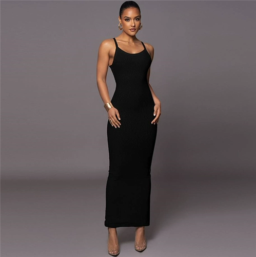 Европейское и американское сексуальное я -рассеянном платье для камизола сексуальное платье для бодисонов макси -платье