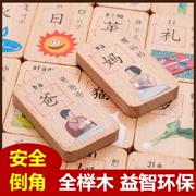 100 đôi hai mặt gỗ sồi domino bé mầm non giáo dục thông minh kỹ thuật số Trung Quốc nhân vật khối xây dựng đồ chơi