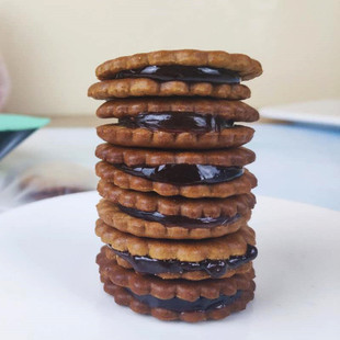 伍丫头黑糖麦芽饼干咸蛋黄麦芽饼黑糖味夹心饼干网红办公室小零食