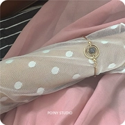 [PO! NY] 079chic vòng đeo tay bóng đá con công màu xanh xám tròn hình học chồng chéo ulzzang