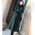 Mùa đông 2019 áo khoác len mới của phụ nữ siêu dài cổ áo mỏng thời trang khí chất áo len màu đen thủy triều - Áo khoác dài áo phao nữ Áo khoác dài