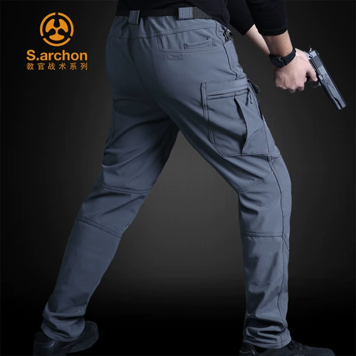 Зимняя акула, мужские утепленные удерживающие тепло ветрозащитные водонепроницаемые бархатные тактические штаны