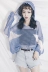 Mùa hè mới của Hàn Quốc bf Harajuku phong cách loose trùm đầu quan điểm lưới dài tay phần mỏng dệt kim kem chống nắng quần áo của phụ nữ áo sơ mi áo len cổ lọ nữ Đan Cardigan