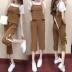 Phụ nữ mang thai phù hợp với mùa hè 2018 triều mới mẹ thời trang Hàn Quốc ladies ladies ngắn tay áo phụ nữ mang thai ba mảnh phù hợp với mùa hè đầm bầu dự tiệc cao cấp Áo thai sản