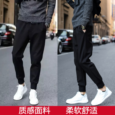 Black Leather RopeAmoy Set set cheap men's wear summer Inventory clearing Tightness Casual pants male foreign trade Boutique man Big size Sports pants tide