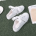 2017 mùa hè ribbon nửa hỗ trợ giày trắng nữ Hàn Quốc phiên bản của hoang dã giản dị giày trắng mà không cần gót một bàn đạp vải