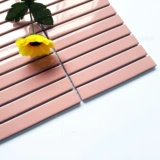 Розовая длинная полоса мозаика для девочки для ванной комнаты настенные плитки интернет -магазин магазин знаменитостей