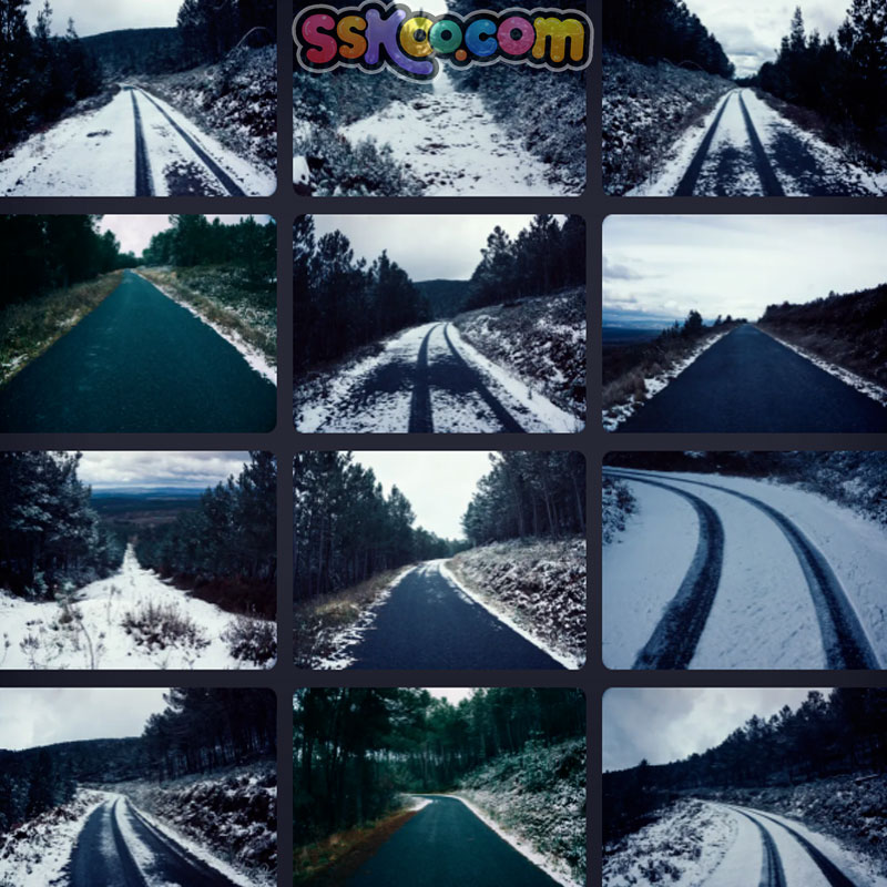 冬天雪景乡村公路高清摄影照片图片插图配图PPT海报壁纸背景素材