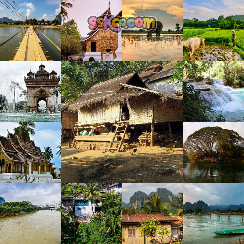 高清JPG素材老挝风景图片琅勃拉邦万象西孟寺宋河东南亚摄影照