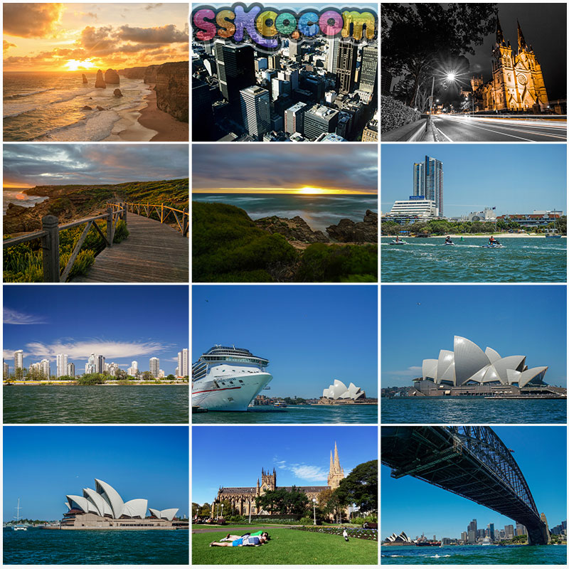 澳大利亚风光悉尼歌剧院大桥墨尔本袋鼠考拉旅行高清JPG图片素材