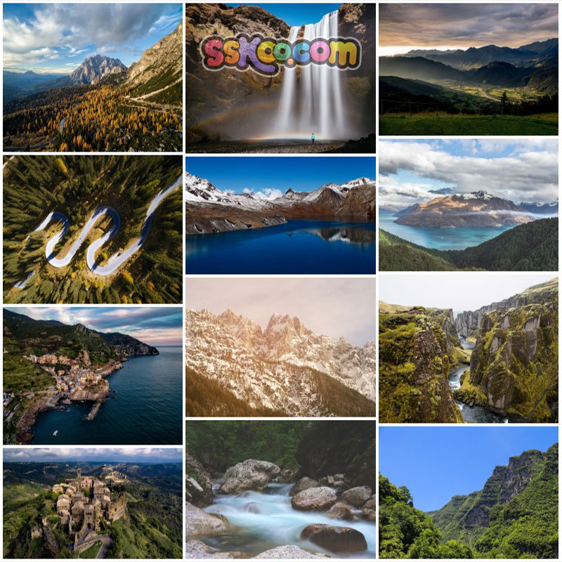 高山湖泊山水风景高清JPG摄影照片4K壁纸背景图片插图设计素材