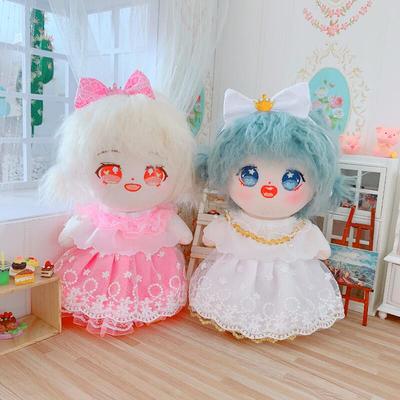 taobao agent White dress, cotton doll for dressing up, 20cm