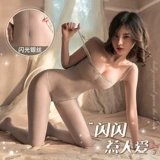 霏慕 Яркая блестящая открытая промежность, половые чулки, нижнее белье, цельная куртка, прозрачный взрослый взрослый большой размер слезы разрывы слезы