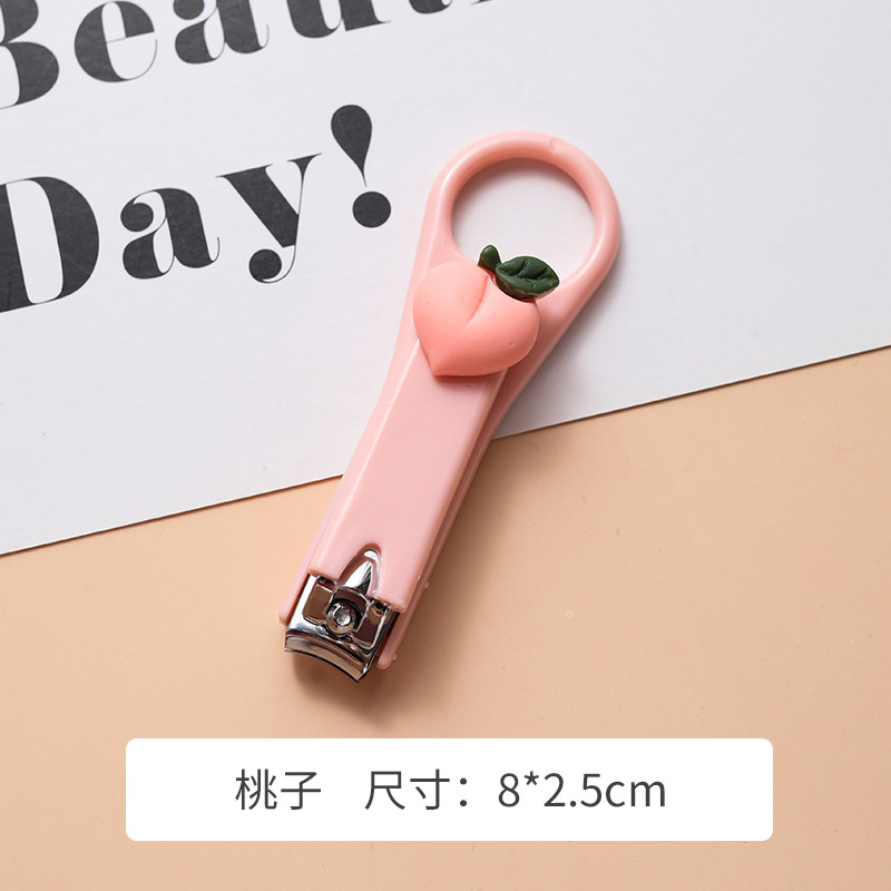 PeachCartoon Nail clippers girl student lovely originality baby baby girl Single pack children trumpet Portable nail cutters