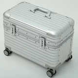 Металлический чемодан подходит для мужчин и женщин, универсальное оборудование, алюминиево-магниевый сплав, 18 дюймов, поворотные колеса