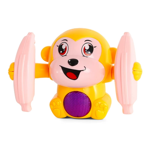 Электрическая музыкальная игрушка со светомузыкой для мальчиков и девочек для ползания, обезьяна
