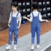Cô gái denim bib mùa xuân và mùa thu mới bộ đồ trẻ em Hàn Quốc phù hợp với cậu bé lớn học sinh tiểu học - Quần jean Quần jean
