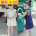Trẻ em Hàn Quốc quần áo 018 mùa hè mới cô gái ngắn- tay đầm ren công chúa váy trẻ em dài đoạn một từ váy