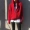 Trạm châu âu 2018 mùa thu thời trang mới trùm đầu đan áo khoác nữ lỏng mỏng áo len màu đỏ cardigan giản dị các kiểu áo len