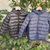 Детский бархатный легкий и тонкий пуховик для мальчиков с молнией, куртка, утиный пух