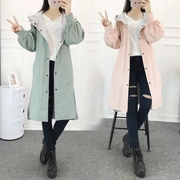 Mùa thu 2018 phiên bản Hàn Quốc mới của chiếc áo gió hai mặt thon gọn mỏng nữ sinh viên dài khoe áo rộng cỡ áo thủy triều