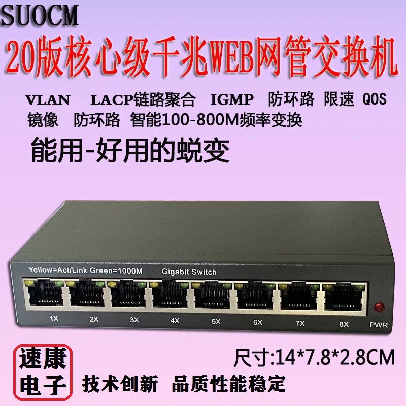 新来的速康sw2008gm智能网管vlan交换机