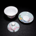 Jingdezhen gốm mở nắp bát vẽ tay ba mảnh hoa pastel và chim trà bát trà Kung Fu màu xanh và trắng đặt tách trà - Trà sứ bộ ấm trà thủy tinh cao cấp Trà sứ