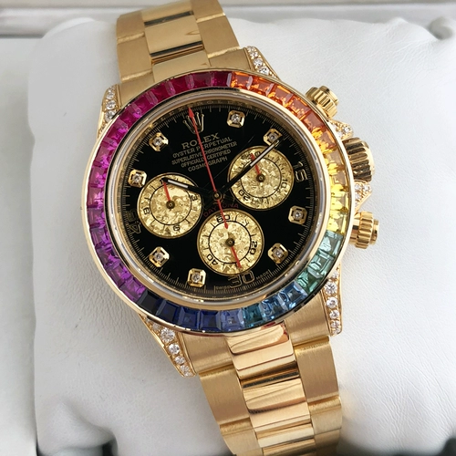 [Задний бриллиант] подлинный второй -рулекс космический метр радуга Diard Diamond's Diamond's Men's Watch 116528