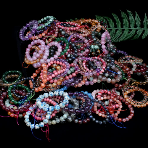 Турмалиновое ювелирное украшение, агатовая клубника, кварц, браслет