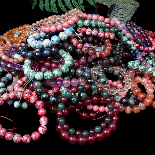 Турмалиновое ювелирное украшение, агатовая клубника, кварц, браслет