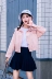 Đỏ đen xanh vàng trắng hồng denim jacket nữ 2018 mùa thu mới Hàn Quốc ngắn pocket lại dây đeo áo sơ mi áo phao nữ dáng ngắn cao cấp Áo khoác ngắn