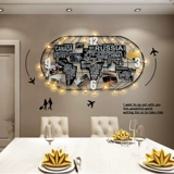 Украшение карты мира фон Wall American Creative Industry Wind Iron Art Art Art Art Art Art Restaurant Restaurant Restaurant Mart Map Wanging Clock