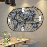 Украшение карты мира фон Wall American Creative Industry Wind Iron Art Art Art Art Art Art Restaurant Restaurant Restaurant Mart Map Wanging Clock